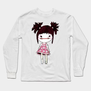 Creepy Rag Doll- Pink Long Sleeve T-Shirt